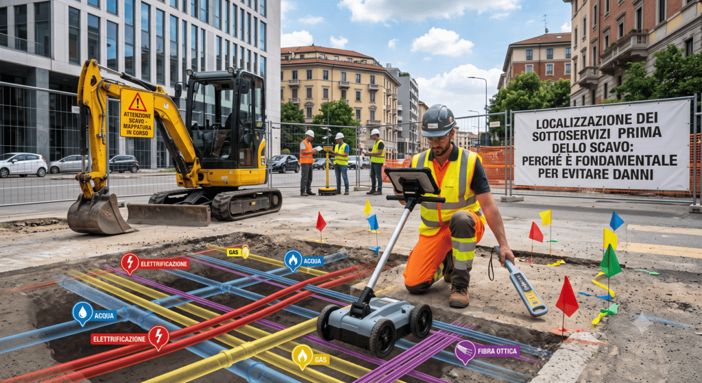 Localizzazione dei sottoservizi prima dello scavo perché è fondamentale per evitare danni
